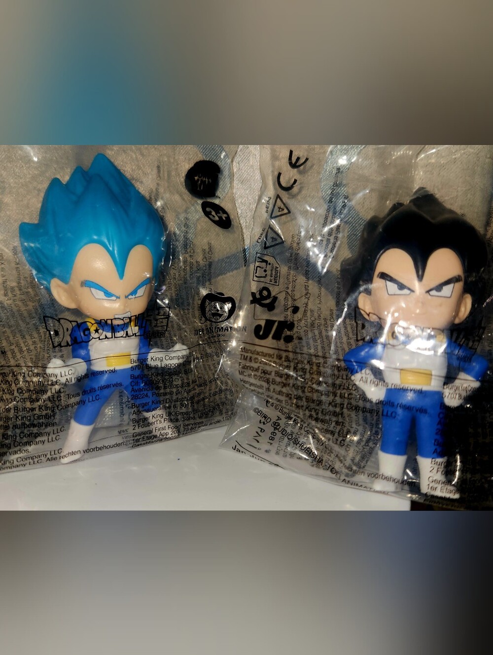 New Dragon Ball Z Burger King Mini Vegeta Figure Set Of 2 - Kids Toy